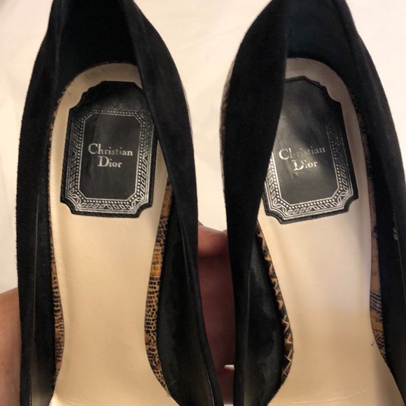 Christian Dior Animal Print Stiletto Heels with Suede Trim, Size 38/8. - Picture 10 of 16